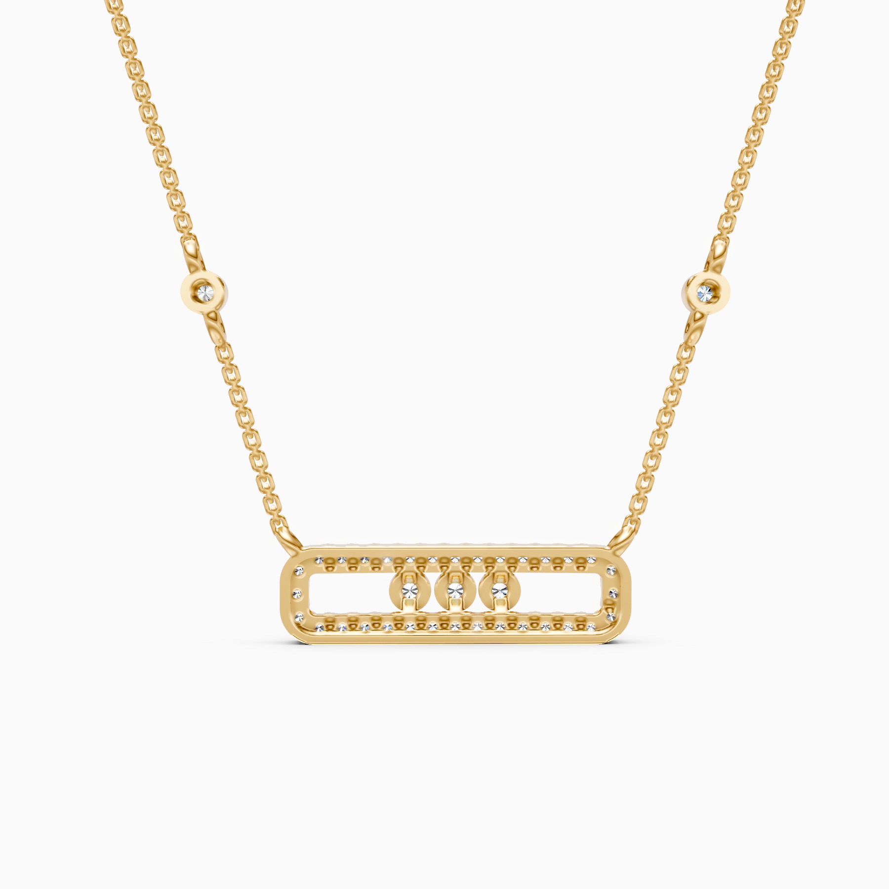 Radiant Bar Necklace with Lab Grown Diamonds